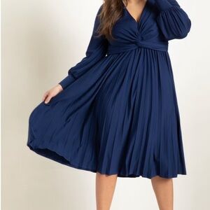 Eloquii Knott Front Pleated Skirt Dress